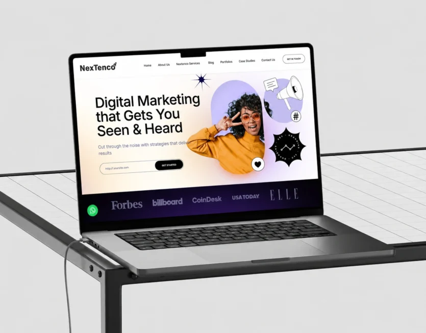 NexTenco Homepage Laptop Mockup NexTenco Homepage Laptop Mockup