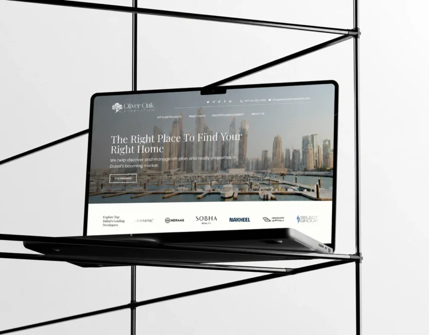Architectural Laptop with Dubai Property Showcase